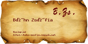 Báhn Zsófia névjegykártya