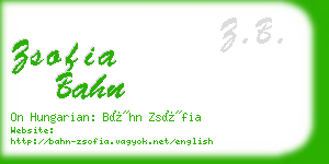 zsofia bahn business card